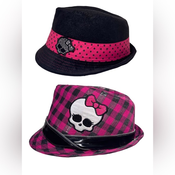 monster high Accessories 2 Monster High Black And Pink Fedora Hats
